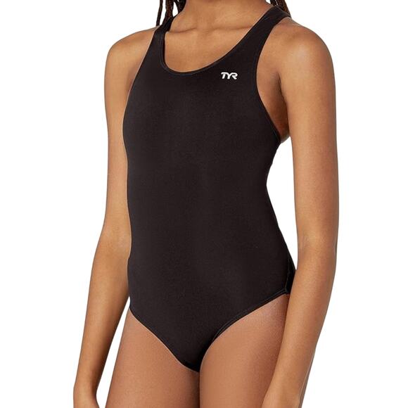 TYR Black Performance Swimsuit Woman Size 32 Small NWT Laps Practice Training - Picture 3 of 10